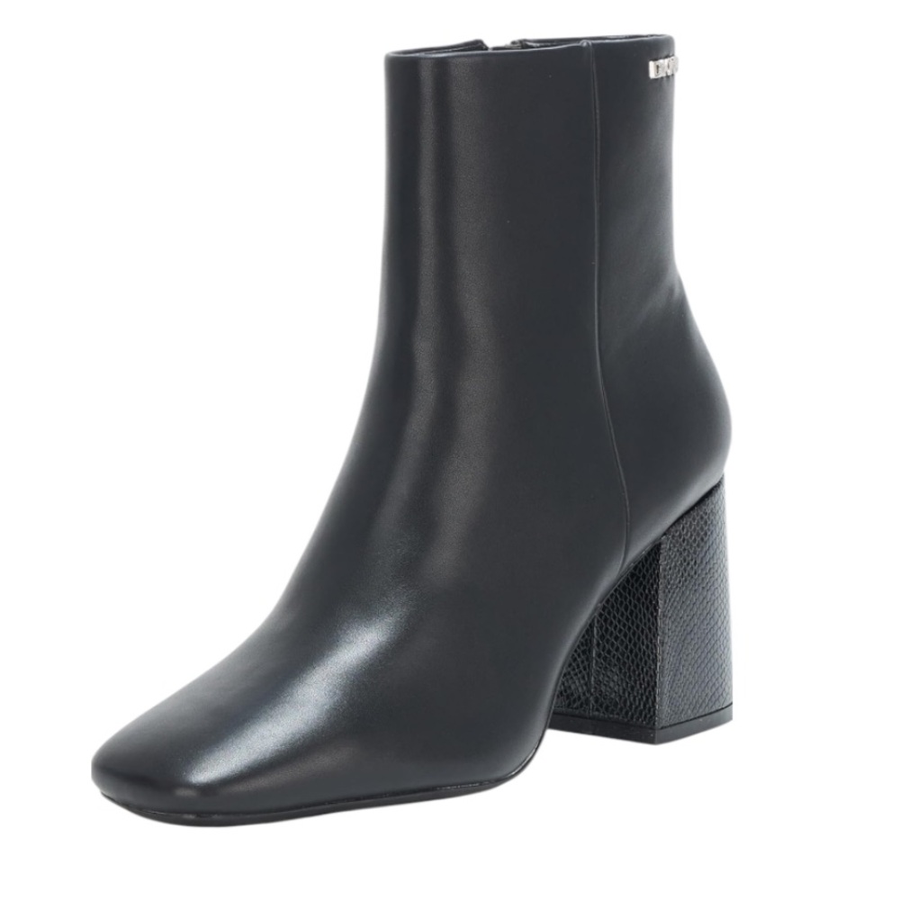 NEW! DKNY Women's Steph Heeled Ankle Bootie Leather Rubber Sole Black Size 8